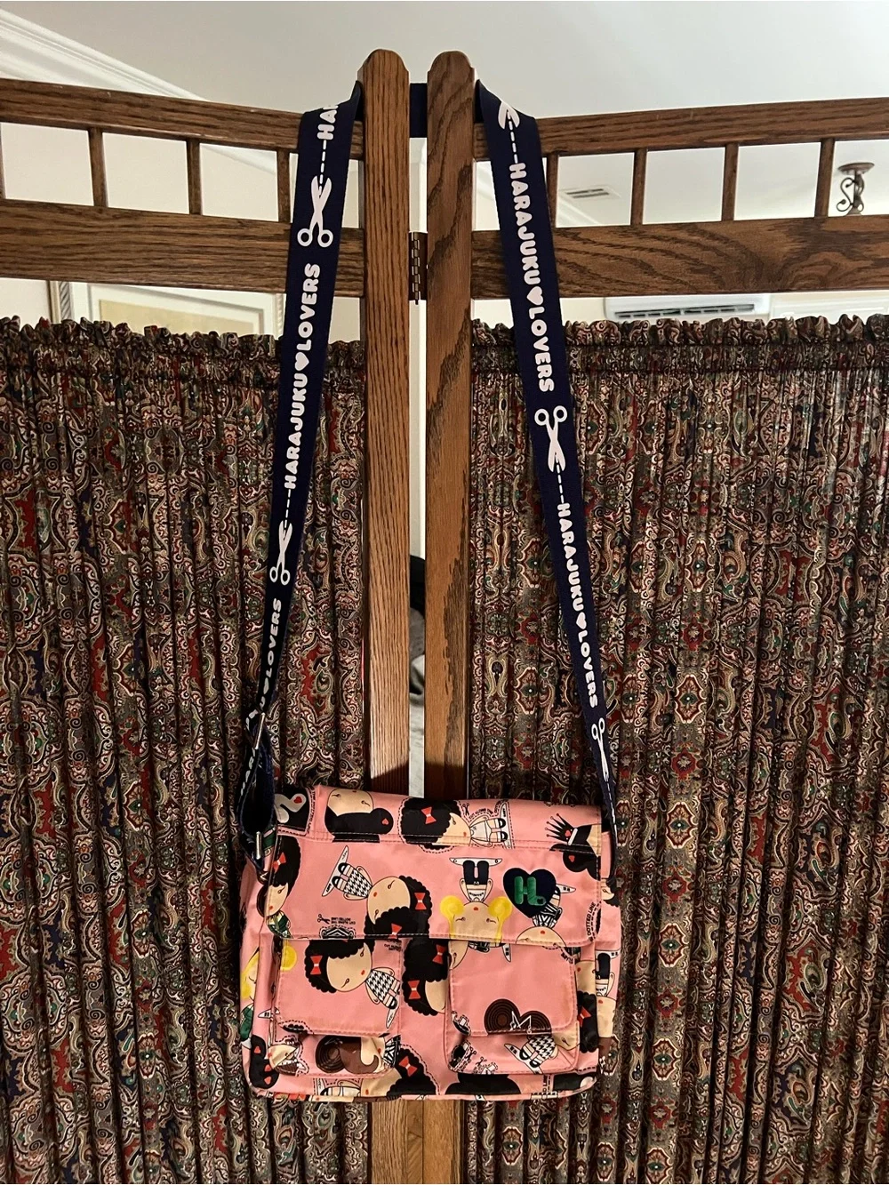Harajuku Lovers Pink Character Patchwork Crossbody Bag